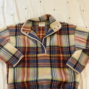 American Eagle Outfitters Multicolor Plaid Zip-Up Sweater/Jacket